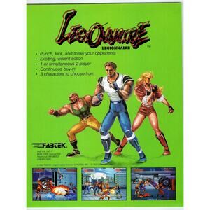 1992 Legionnaire Arcade Flyer by Fabtek Vintage Video Game Ephemera